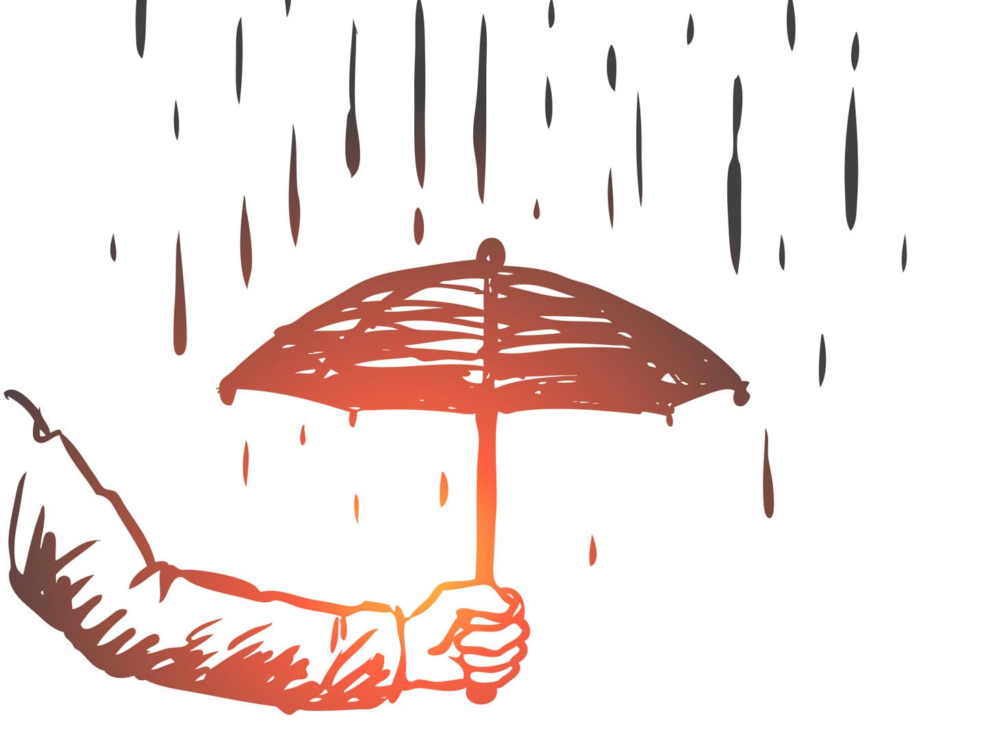 Illustration Schutz Regenschirm Regen