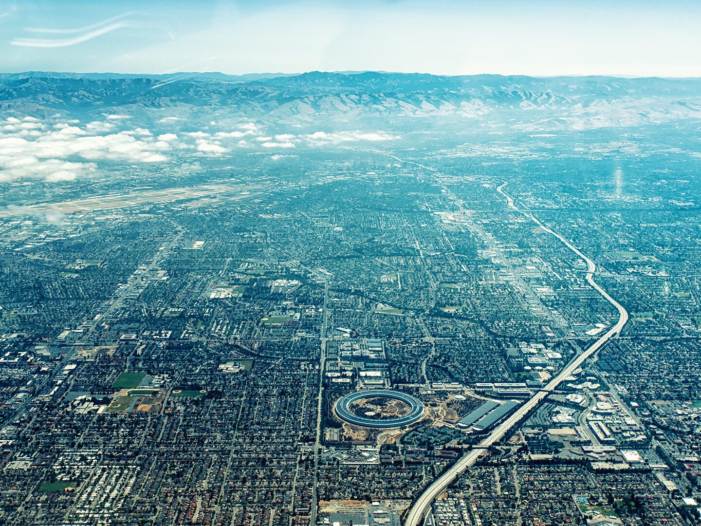 Eine Luftaufnahme vom Silicon Valley