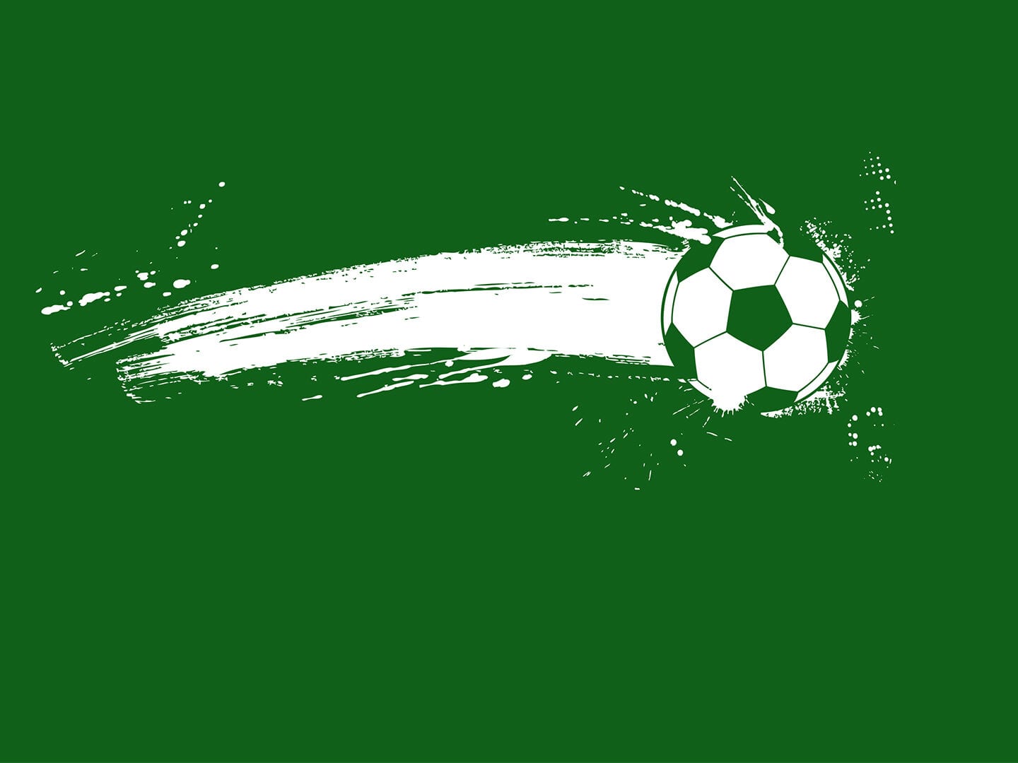 Ein gemalter Fußball vor einem grünen Hintergrund