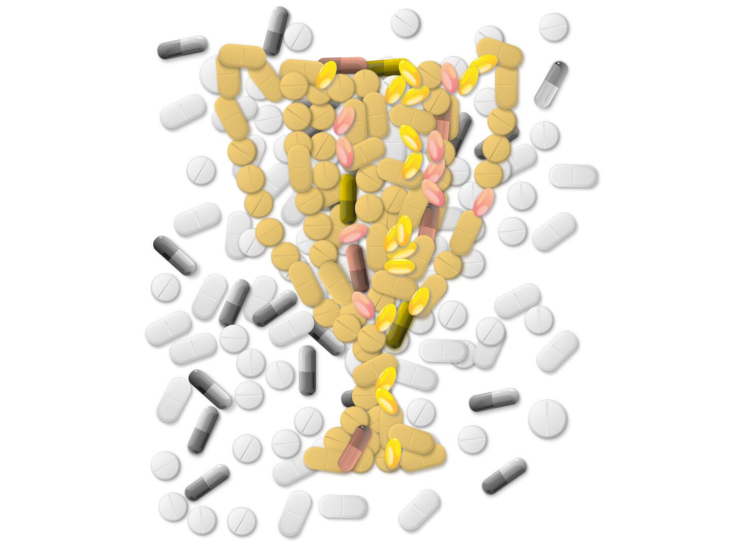 Illustration eines Pokals aus Tabletten