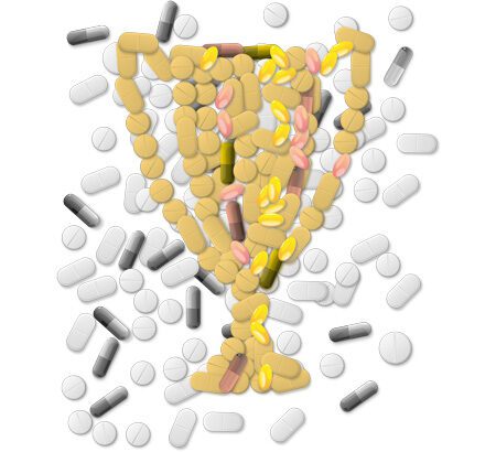 Illustration eines Pokals aus Tabletten