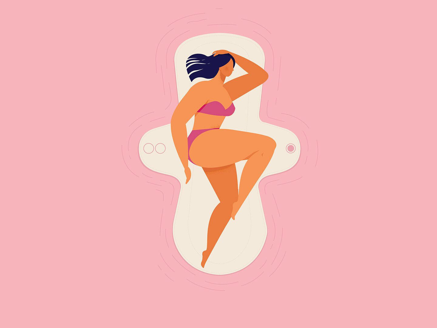 Illustration einer Frau in Unterwäsche