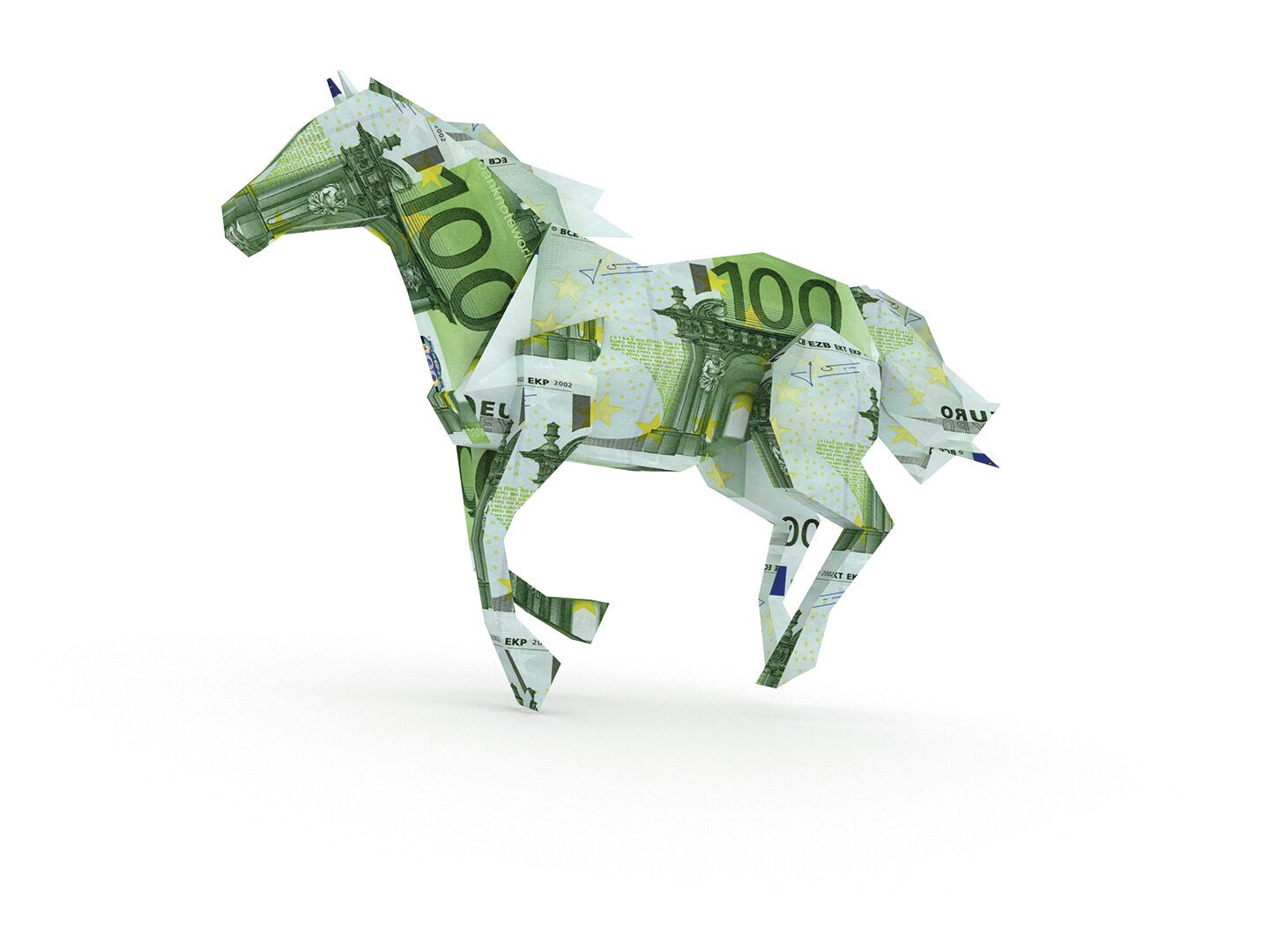 Pferd aus 100-Euro-Scheinen Symbolbild zum Artikel Absatzfinanzierung