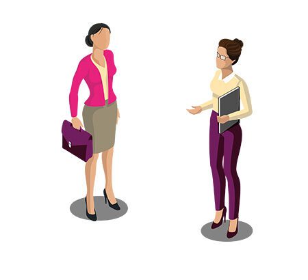Illustration zweier Frauen im Gespräch