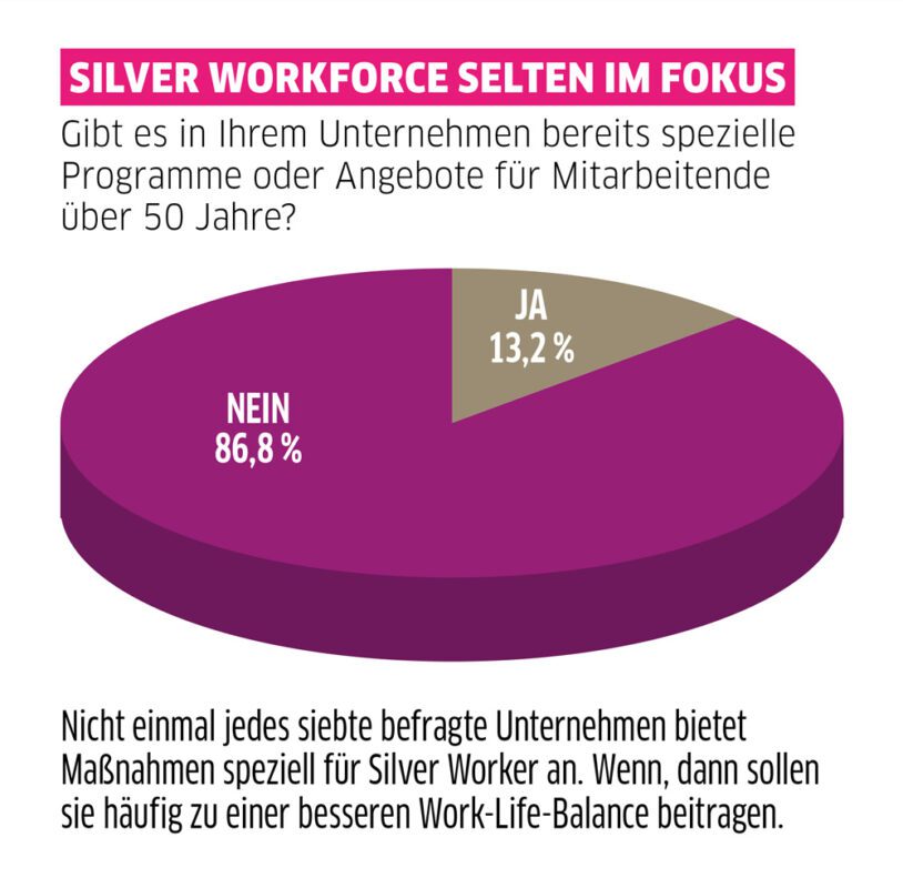 eine Grafik mit Daten aus der Studie „Silver Workforce 2023“